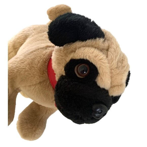 Build A Bear Plush Pug Dog Puppy Stuffed Animal Toy Beige Black 13.5 in Length x - Picture 2 of 5
